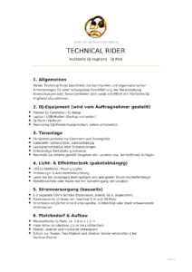 Technical Rider – Hochzeits DJ Vogtland